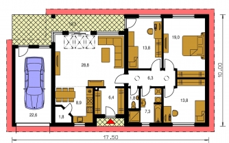 Mirror image | Floor plan of ground floor - BUNGALOW 148